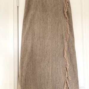 Anne Klein silk and wool blend maxi skirt, “coffee with milk” colour, size 8-10